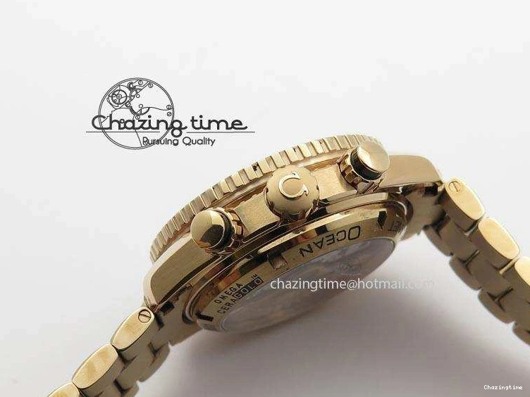 0601 Premium Seamaster Professional Chrono RG Black Ceramic Black Dial On RG Bracelet A 8212